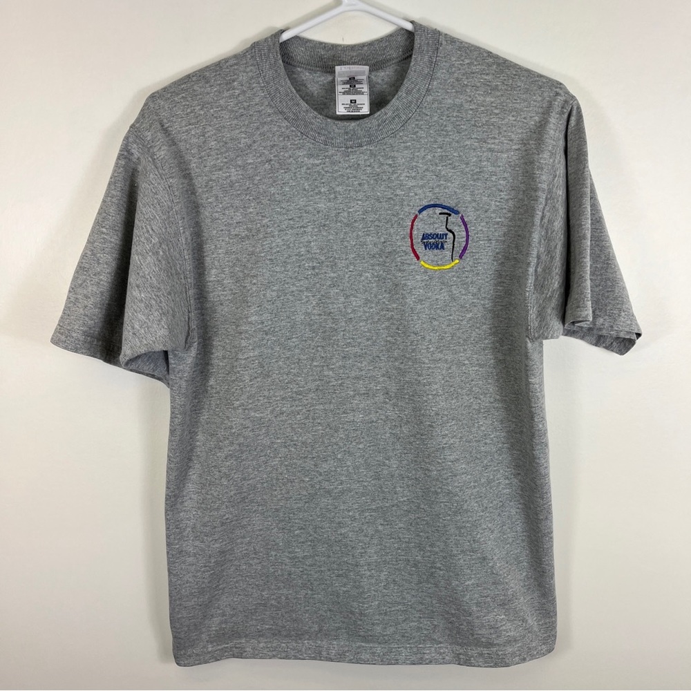 ABSOLUT Vodka Bottle Tshirt Embroidered Medium Liquor Tee Distillery